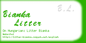 bianka litter business card